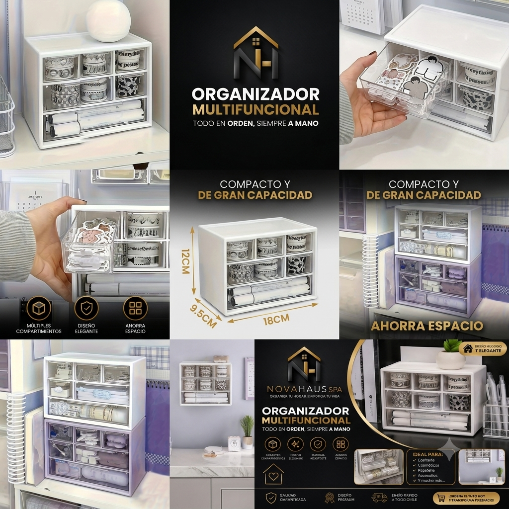 Organizador de Escritorio Mini Acrílico Aesthetic – ¡Ideal Papelería y Joyas! ✨