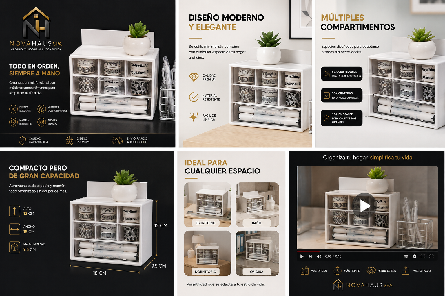 Organizador de Escritorio Mini Acrílico Aesthetic – ¡Ideal Papelería y Joyas! ✨