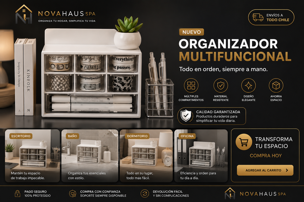 Organizador de Escritorio Mini Acrílico Aesthetic – ¡Ideal Papelería y Joyas! ✨